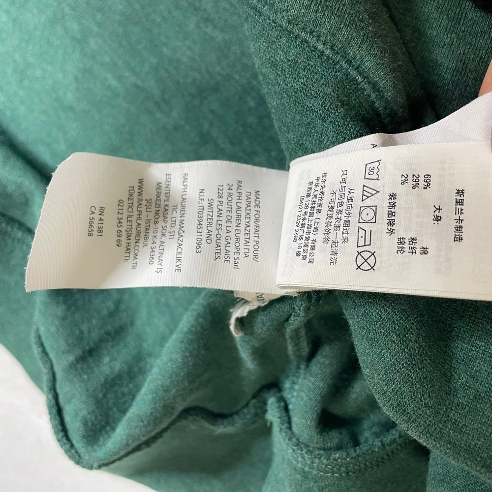 Polo Ralph Lauren Mens XL Green 1/4 Zip Long Sleeve Pullover Sweater - Picture 8 of 9